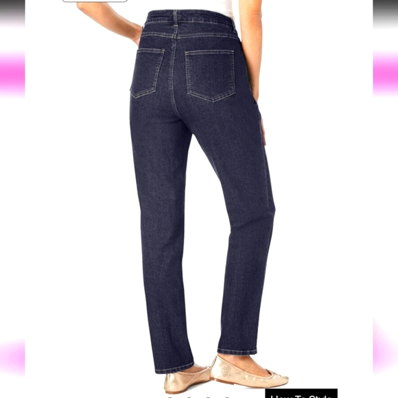 NWOT Woman Within Secret Solutions™ Tummy Smoothing Straight Leg Jean - Picture 3 of 5